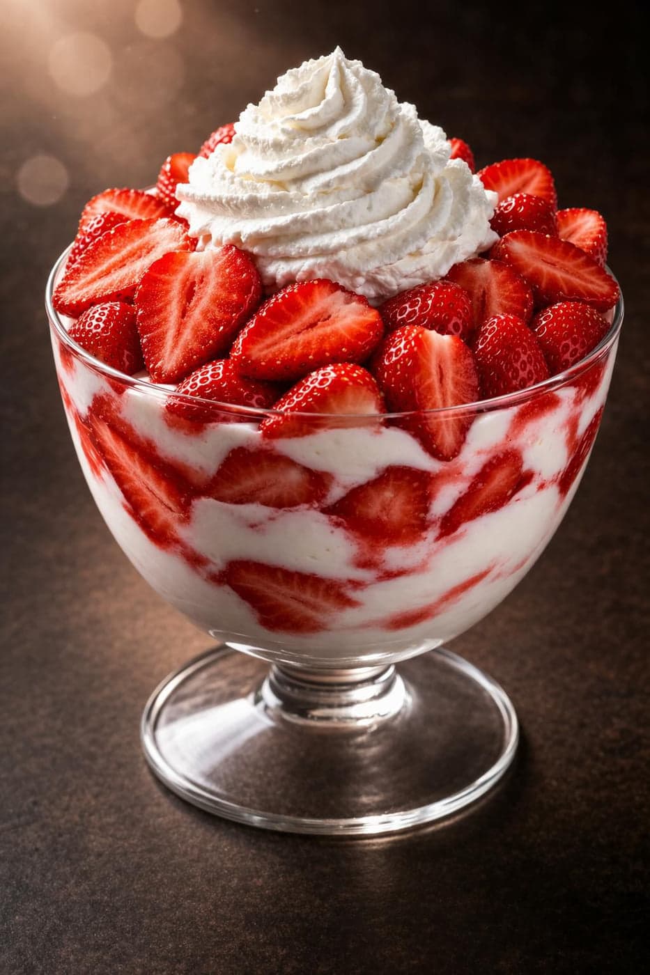 Erdbeerbecher im Café Laren — Vanille- und Erdbeereis · frische Erdbeeren · Sahne · Erdbeersauce
